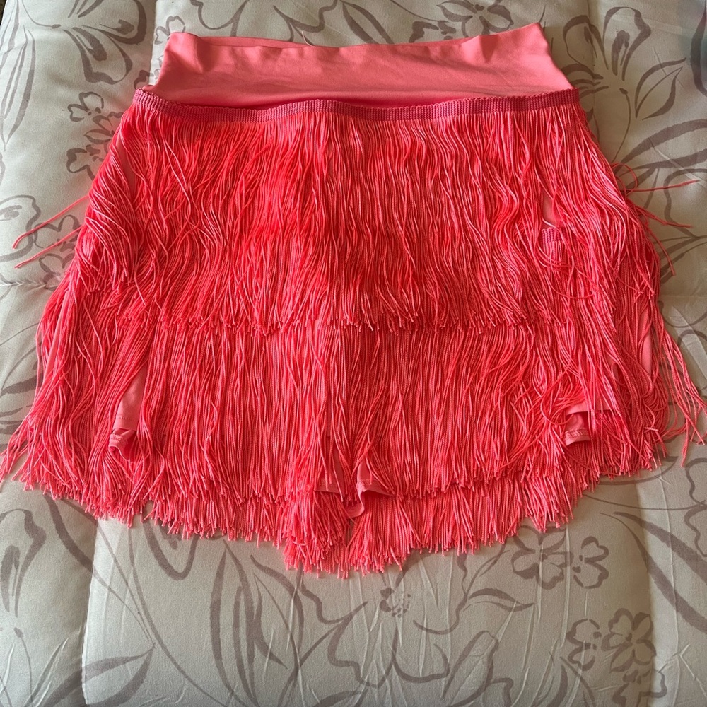 ZYM Dance Vibrant Pink Fringe Skirt